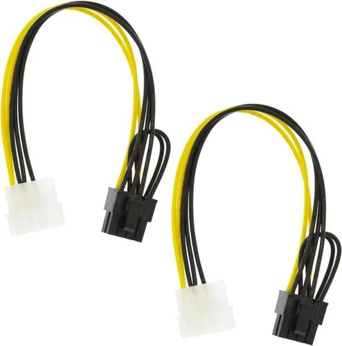Miniatura 7 de Cable de alimentación de GPU para tarjeta de video de 4 pines dual Molex a ATX de 8 pines 8.6'' 22cm Molex dual a 8 pines