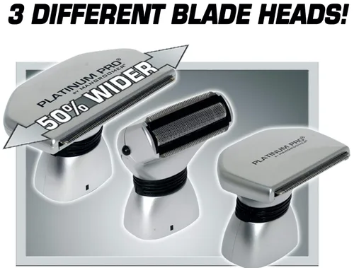 Miniatura 4 de Platinum Pro by MANGROOMER Nueva afeitadora de espalda con 3 cabezales flexibles de amortiguador, bisagra eléctrica, mango de alcance extremo