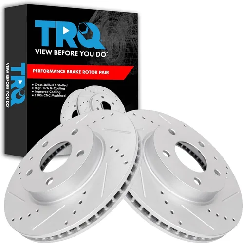 Miniatura 29 de TRQ Juego de rotores de freno de rendimiento trasero con revestimiento G premium compatible con Mazda 6 2014-2021