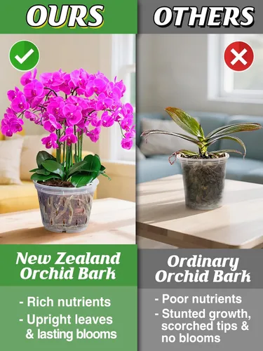 Miniatura 3 de Corteza de orquídea de Nueva Zelanda de 4 cuartos de galón, corteza de maceta de madera de pino orgánico medio secado al sol de 1/2-3/4 pulgadas