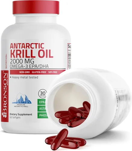 Miniatura 6 de Bronson Antarctic Krill Oil 2000mg with Omega-3s EPA, DHA, Astaxanthin and Phospholipids 60 Softgels