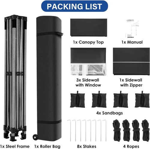 Miniatura 8 de Tooluck Ez - Tienda de campaña desplegable con 4 paredes laterales de 10 x 10 pies, resistente, comercial, para exteriores, UPF 50+, tiendas