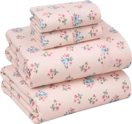 Miniatura 44 de RUVANTI Juego de sábanas divididas tamaño King de 100 % algodón para cama ajustable, 5 piezas, ropa de cama de tejido de percal suave y Guisante