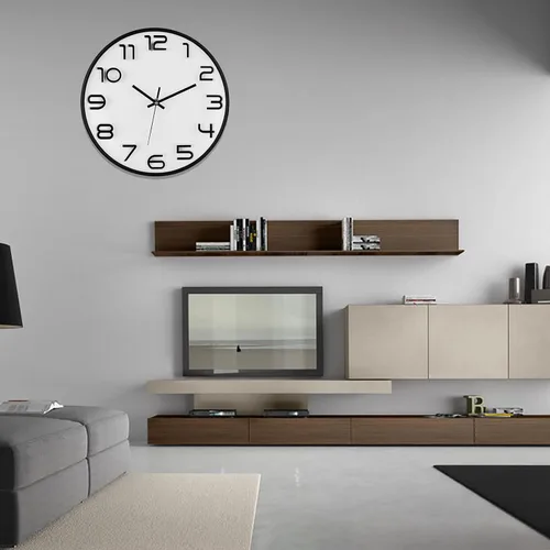 Miniatura 7 de WOOPHEN Reloj de pared silencioso de 12 pulgadas, funciona con pilas, reloj de pared de cuarzo de calidad, moderno, decorativo, para dormitorio