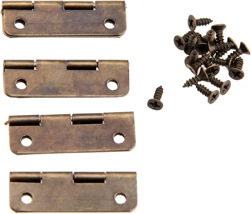 Miniatura 3 de Bisagra de hardware 20 unids latón antiguo gabinete bisagras de puerta para muebles joyería caja de madera bisagra muebles accesorios de hardware