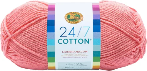 Miniatura 36 de Lion Brand Yarn, Hilo ligero mercerizado de algodón 24/7 para tejer, ganchillo y manualidades, Almirante, 1 paquete, 185 yardas de fibra natural