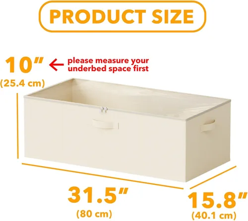 Miniatura 3 de SpaceAid Paquete de 3 contenedores de almacenamiento de 10 pulgadas de alto debajo de la cama, cubos organizadores de almacenamiento grandes debajo