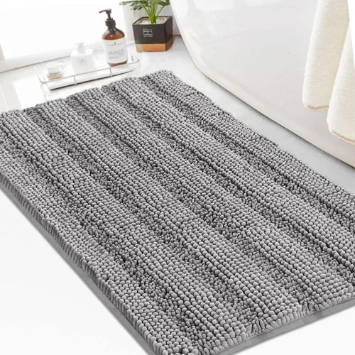 Miniatura 145 de Turquoize Alfombras de Baño de Chenilla Peludas Alfombra de Baño Antideslizante Gruesas Alfombras Peludas para Baño Chenilla Juego de Alfombra