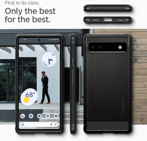 Miniatura 8 de Spigen Rugged Armor diseñado para Pixel 6a Case (2022) - Negro mate