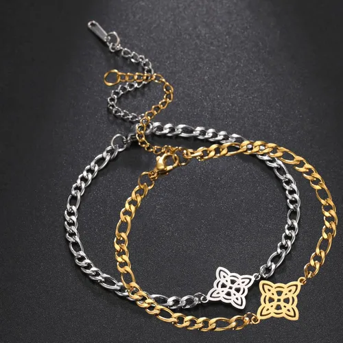 Miniatura 16 de Pulsera de nudo de bruja, nudo celta, símbolo de Wicca pagana, nudo mágico, pulsera de joyería de brujería, pulsera de acero inoxidable ajustable
