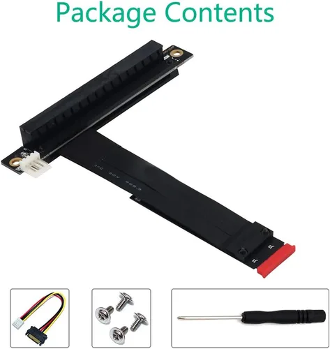 Miniatura 7 de HLT Cable de extensión M.2 NGFF NVMe Key M a PCIe 3.0 X16 (ranura PCI-E en ángulo recto de 90°)