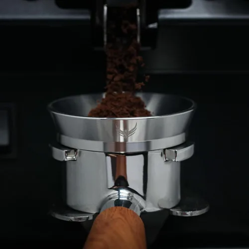 Miniatura 3 de Juego de embudo de dosificación de espresso de 2.126 in y pantalla de disco magnético para café, anillo dosificador y filtro para portafiltros