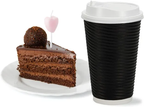 Miniatura 6 de Nicole Home Collection Vasos desechables de papel ondulado de doble pared con tapas para bebidas calientes, paquete de 30 tazas de café, 16 onzas