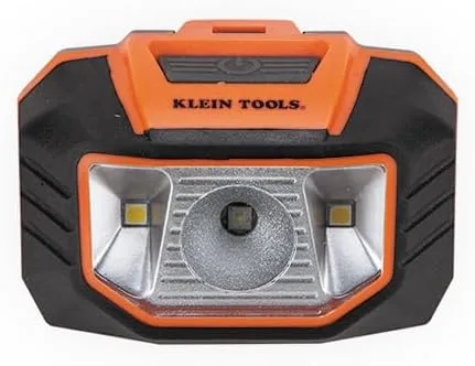 Miniatura 2 de Klein Tools Luz LED 56220, faro de casco duro, luz de inundación y foco se inclina 45 grados, correa antideslizante, para trabajo y senderismo al