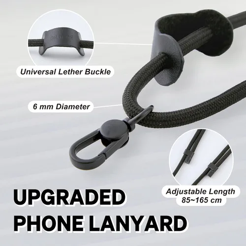 Miniatura 2 de Cordón universal para teléfono, correa cruzada antirrobo para iPhone 17 Pro Max y la mayoría de teléfonos inteligentes, soporte ajustable