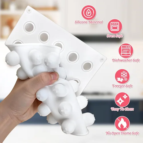 Miniatura 4 de Moldes de chocolate pequeños, moldes de silicona de 35 cavidades para dulces, molde de chocolate para decoración de pasteles, bandeja de cubitos