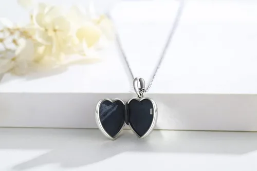 Miniatura 4 de Lucky Elephant Locket Necklace Sterling Silver Customize Heart Locket Necklace That Holds Picture Elephant Pendant Jewelry Gifts for Women Girls Mom
