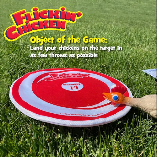 Miniatura 6 de University Games, Flickin Chicken - Juego de lanzamiento de objetivos para interiores y exteriores, juego The Go Anywhere para 2 o más jugadores a