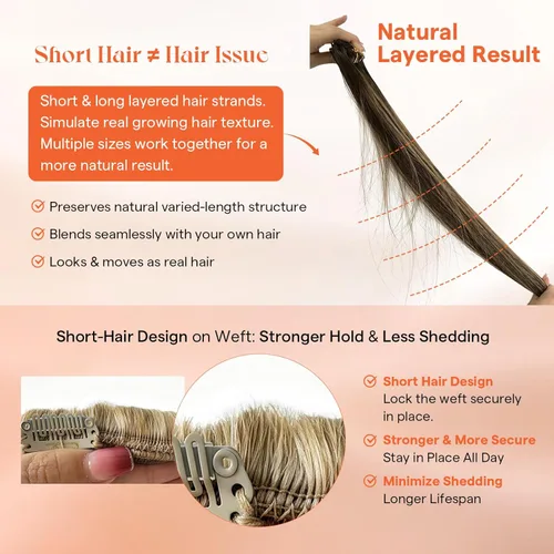 Miniatura 4 de Sunny Hair - Extensiones de cabello clip-in, cabello humano lacio Remy, extensiones de cabello humano real clip-in, color rubio ceniza degradado a