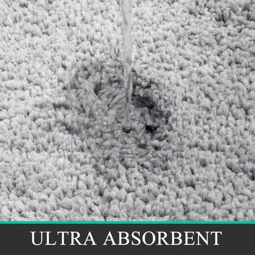 Miniatura 3 de Pauwer Juego de alfombras de baño de 3 piezas con contorno en forma de U, tapete de baño de microfibra absorbente de felpa antideslizante, lavable a