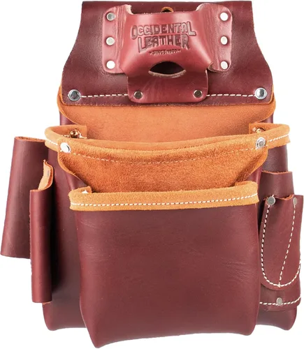 Occidental Leather 2 Compartimentos Pro Fastener - Mochila Portaherramientas, Mano Izquierda - 9 Bolsillos y Soportes para Herramientas - Fabricado