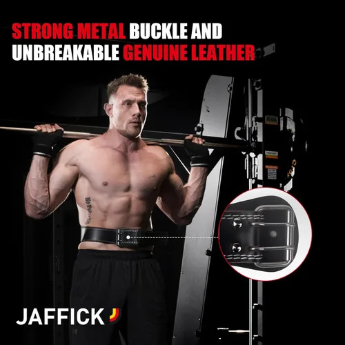 Miniatura 6 de Cinturón de levantamiento de pesas de cuero genuino para hombres, cinturón de pesas para gimnasio, soporte lumbar para espalda, levantamiento