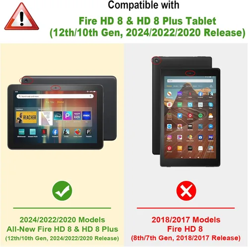 Miniatura 2 de Fintie - Funda de piel sintética con función atril para Amazon Fire HD 8 y Fire HD 8 Plus (10ª generación, versión 2020), color negro
