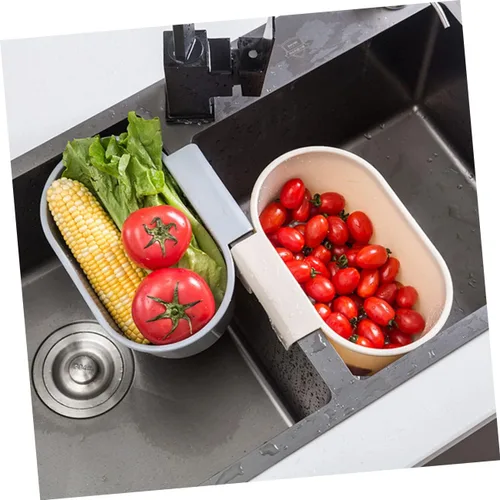 Miniatura 9 de BESTonZON Cesta colgante para fregadero de cocina, filtro de esponja de plástico, cesta de colador de colador, cesta de fregadero de cocina, soporte