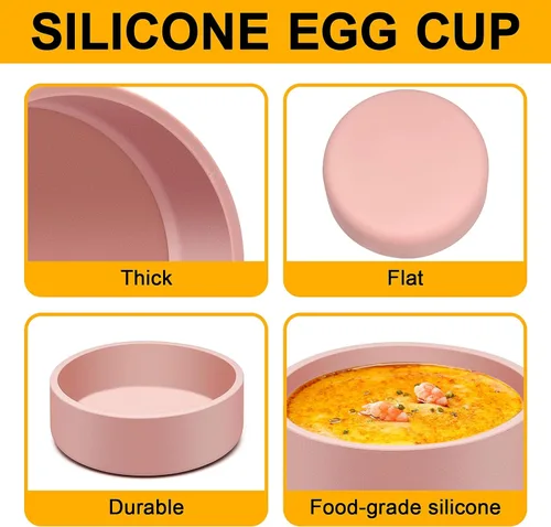 Miniatura 2 de Cocedor de Huevos de Silicona para Microondas, Paquete de 3 Moldes de Huevo para Freidora de Aire Fabricante de Eggwich, Tazas Individuales de Huevo