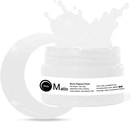 Matio Pasta de pigmento de resina blanca, colorante de resina epoxi opaca, colorante de resina epoxi opaca de 1.8 oz/50 g, colorante concentrado