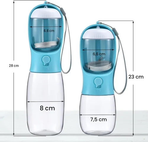 Miniatura 6 de Cibaabo Botella de agua para perros con contenedor de alimentos, cuenco de agua para cachorros de viaje, dispensador portátil para mascotas