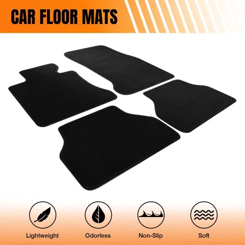 Miniatura 2 de Tapete para piso de automóvil, compatible con BMW E60 2005-2010, juego de alfombras de nailon negro, 4