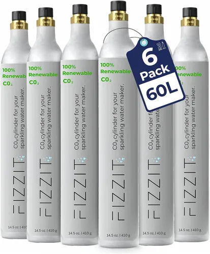Miniatura 12 de FIZZIT - Cilindro de CO2 roscado de 60 litros – Recipiente recargable de 60 litros compatible con todas las corrientes de soda "atornilladas