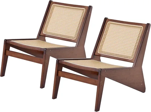 Miniatura 10 de MBOOYOME Silla decorativa moderna de mediados de siglo para sala de estar, silla baja con marco de madera maciza, cómodo sillón para dormitorio
