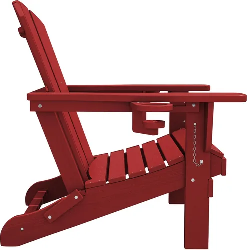 Miniatura 12 de SERWALL Silla Adirondack con portavasos – Juego de 2 sillas Adirondack compuestas para exteriores de polietileno de alta densidad para todo