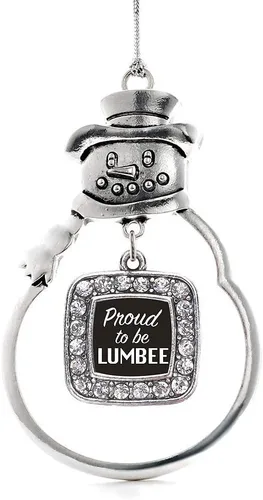 Miniatura 49 de Inspired Silver - Adorno de rodillo de reina - Adorno cuadrado de plata con muñeco de nieve con joyas de circonita cúbica