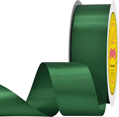 Miniatura 135 de Cinta de satén blanca antigua de doble cara de 1-1/2 pulgadas x 50 yardas, cinta de poliéster para envolver regalos, día de San Valentín, bodas