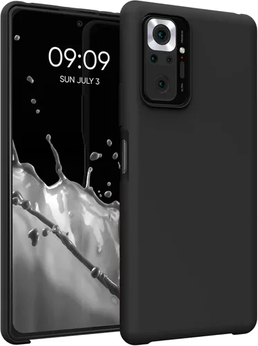 kwmobile Funda compatible con Xiaomi Redmi Note 10 Pro - Funda de silicona TPU con acabado suave - Negro
