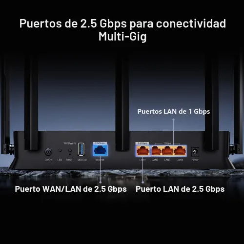 Miniatura 5 de TP-Link Dual-Band BE5000 WiFi 7 Router Archer BE260 5-Stream 5Gbps 1×2.5G WAN+1×2.5GLAN+3×1G Ports, USB 3.0 5 Antenas Externas Clientes