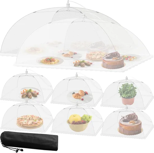Miniatura 7 de Cubiertas de malla para alimentos para exteriores, paquete de 9 unidades, 1 extra grande de 40 x 24 pulgadas y 8 grandes de 17 x 17 pulgadas
