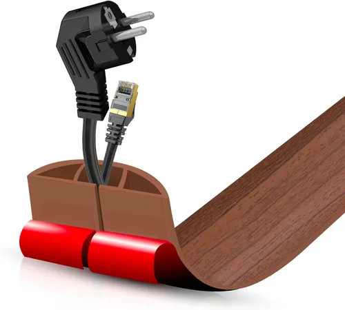 Miniatura 106 de Cubierta autoadhesiva para cables de suelo, gestión de cables de 3.3 pies, protector de tira de extensión para cables, evita tropiezos de cables
