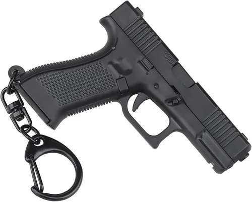 SHANGMAOYO Mini llavero de pistola llavero con forma de pistola llavero táctico pequeño con forma de pistola regalo genial para hombres Negro -