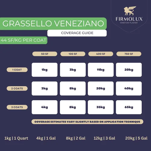 Miniatura 2 de Grassello Auténtico Yeso veneciano Yeso pulido brillante Hecho en Italia a partir de lima y mármol Colores claros (5) Color: BMAF310 Sutil