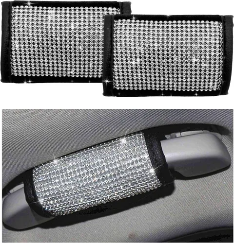 2 piezas de fundas para asa de agarre de coche, protector de asa de agarre interior de coche, funda para asa de puerta con diamantes, fundas para
