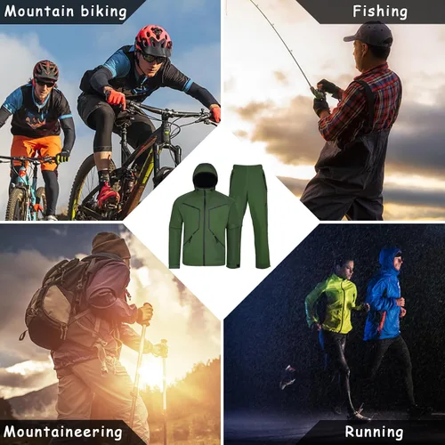 Miniatura 8 de K.E.J. Chaqueta de lluvia de golf, impermeable, trajes de lluvia de golf para hombres, equipo de lluvia de golf