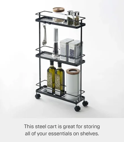 Miniatura 2 de Yamazaki – Carrito de almacenamiento con ruedas para la cocina, estante organizador portátil