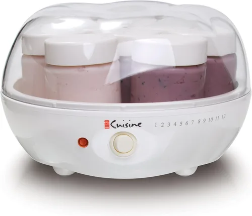Euro Cuisine YM80 Máquina eléctrica para hacer yogurt - Promueve la salud intestinal con yogur casero rico en probióticos - Incubadora de yogur