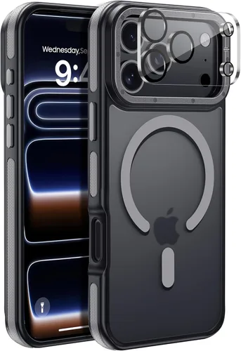 Miniatura 55 de Funda para iPhone 17 Pro Max con protector de lente de cámara [protección de grado militar de 10 pies] compatible con MagSafe a prueba de golpes