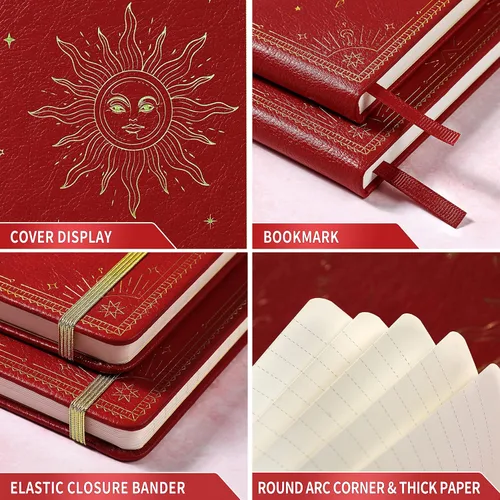 Miniatura 7 de Artfan Cuaderno/diario a rayas – Cuaderno clásico de piel sintética de papel grueso de alta calidad con bolsillo + separadores de páginas, regalos