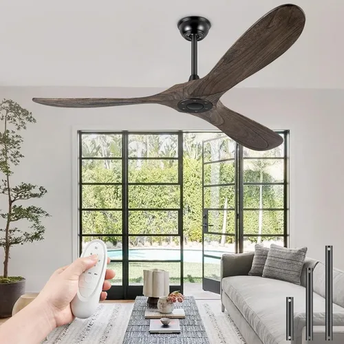 Miniatura 15 de Ventilador de techo de 60 pulgadas sin luz, ventilador de techo sin luz con control remoto y motor de CC silencioso, ventiladores de exterior